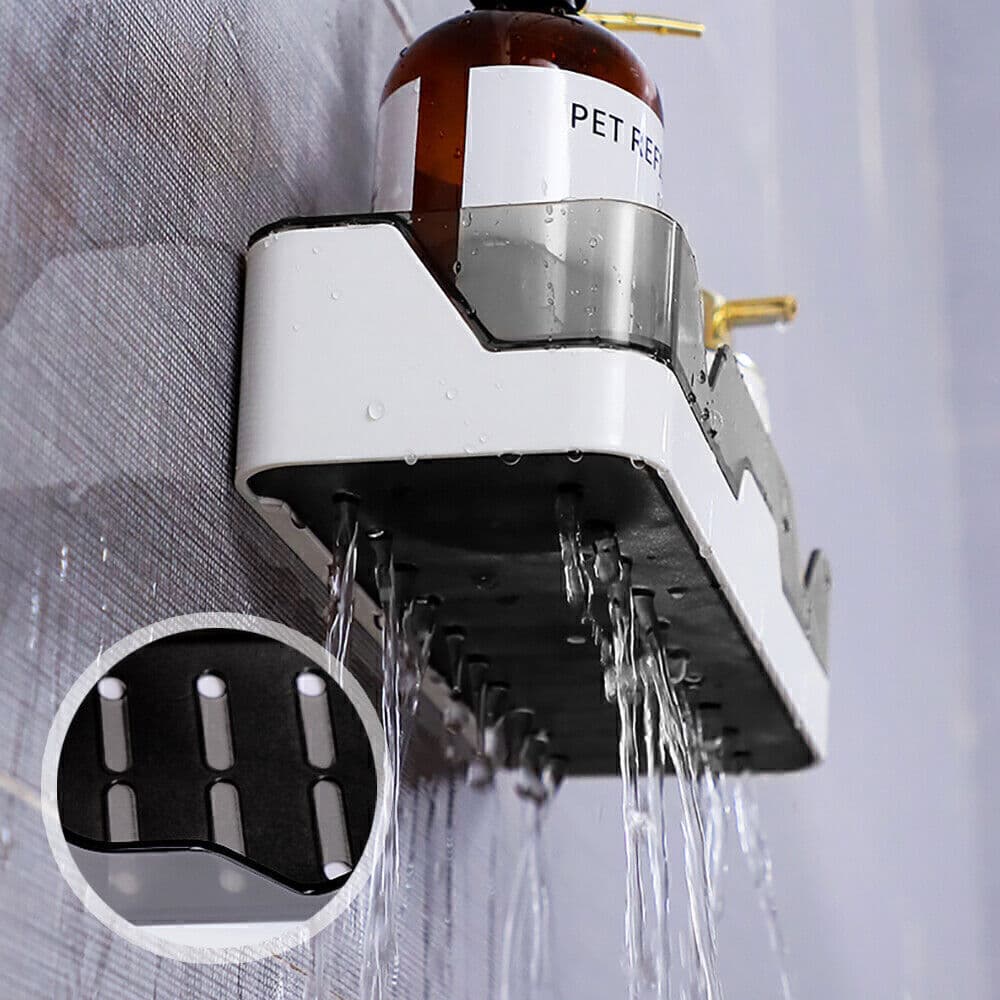No-Drill Bathroom Shelf with Drainage — Self-Adhesive Wall Caddy - image 22