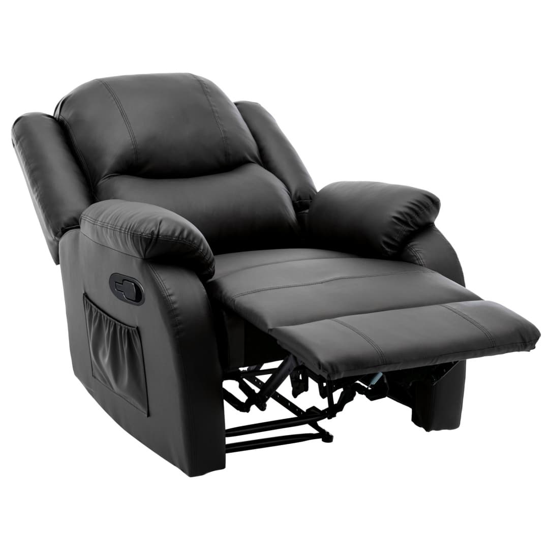 Adjustable Recliner Armchair in Black PU Leather - image 3