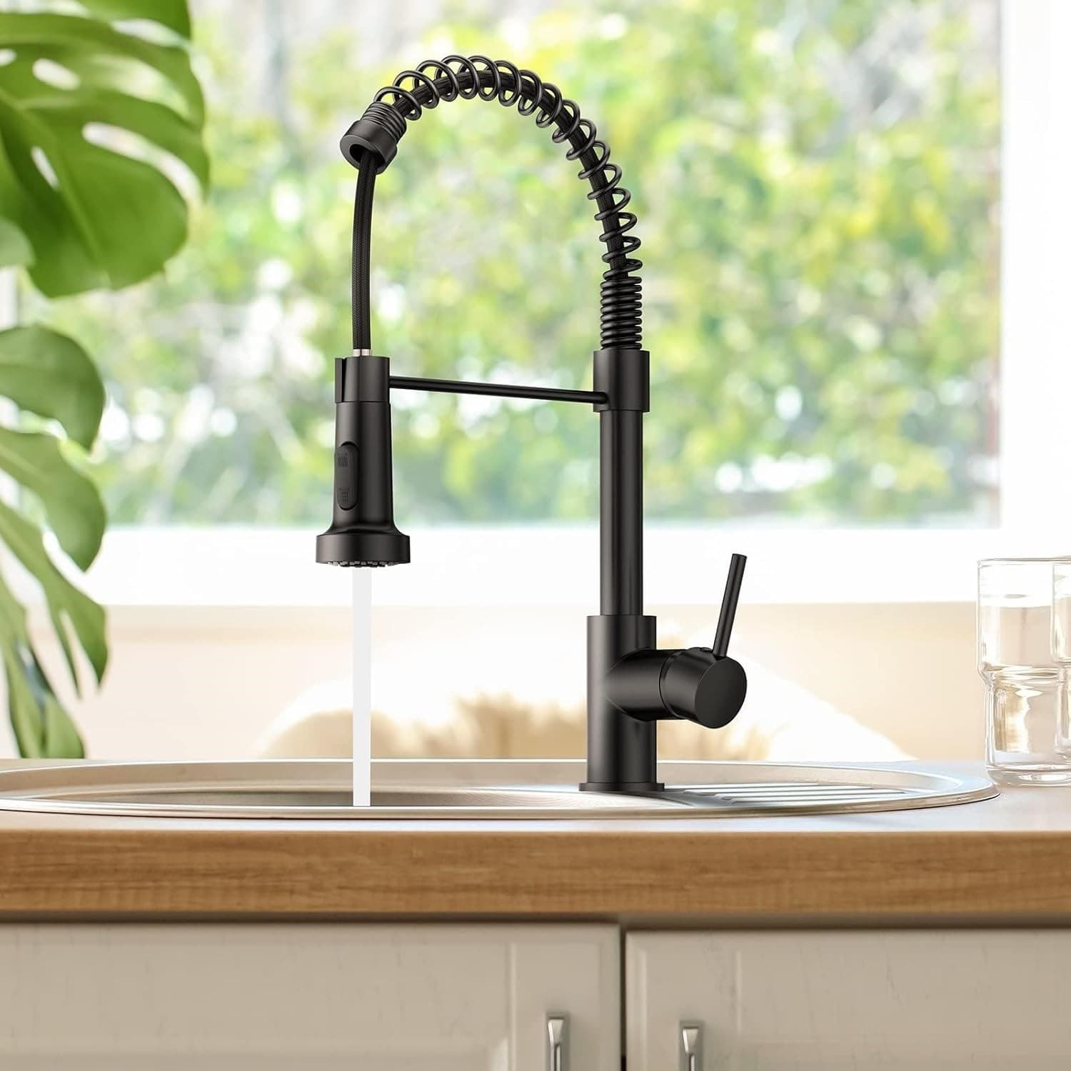 Transform Your Kitchen With This Matt Black Pull Out Tap