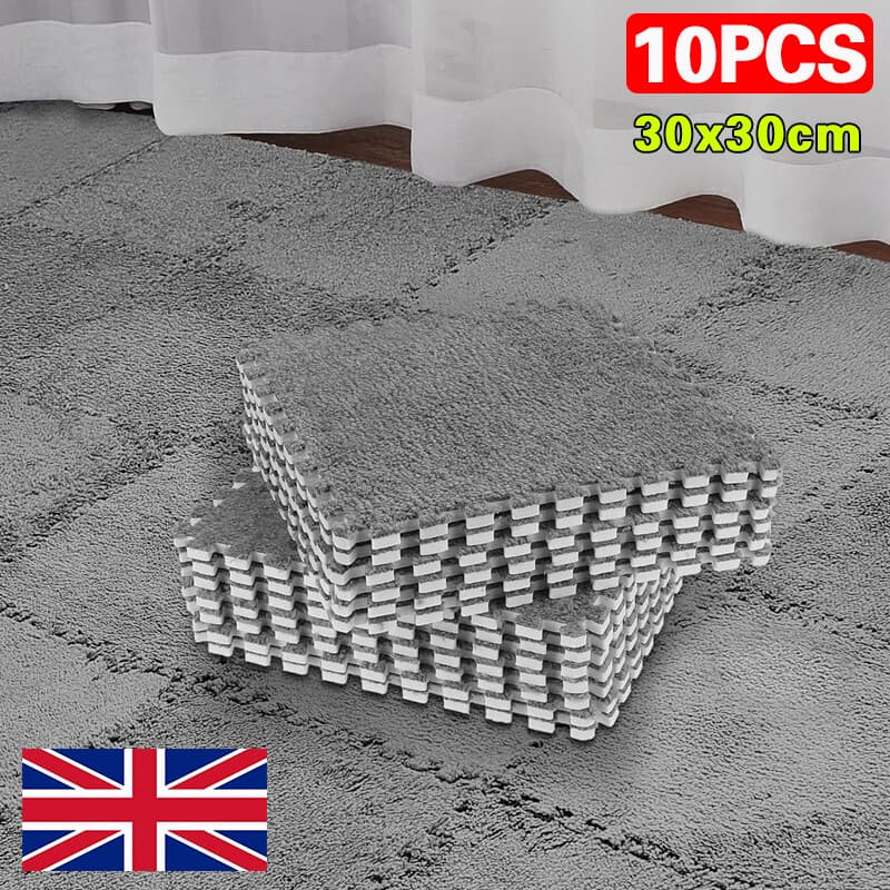 Transform Your Space with Soft Interlocking Plush Carpet Tiles - Plush foam
