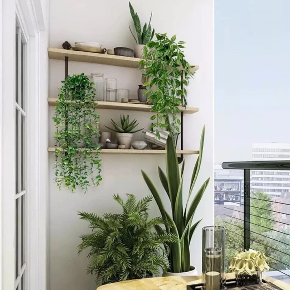 Set of 3 Realistic Artificial Hanging Plants - image 6