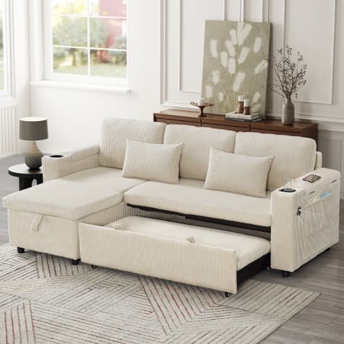 Transform Your Space with this Grey Corduroy Corner Sofa Bed - image 28