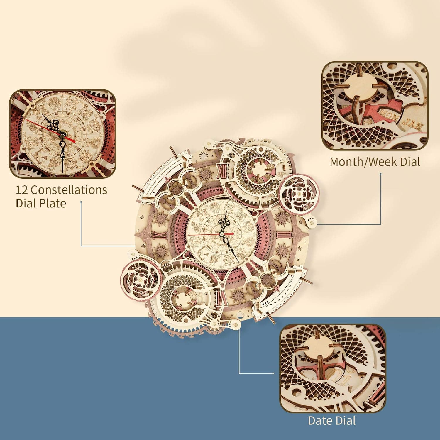 DIY Kit: Wooden Zodiac Wall Clock 3D Puzzle - image 11
