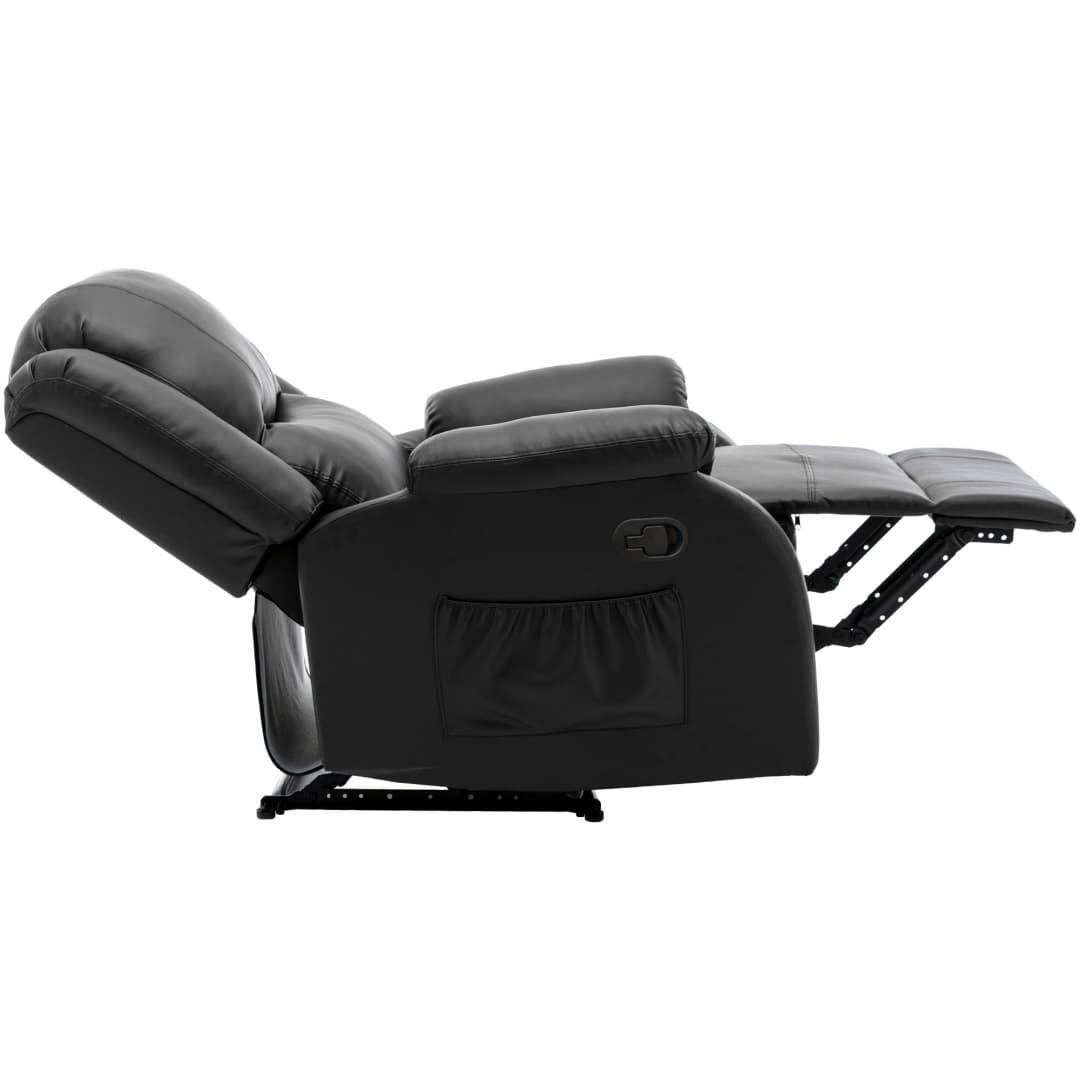 Adjustable Recliner Armchair in Black PU Leather - image 5