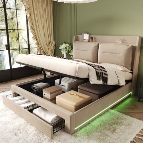 Transform Your Bedroom with this Premium Velvet Storage Bed - image 24