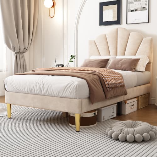 Transform Your Bedroom with this Velvet Shell Single Bed - image 7