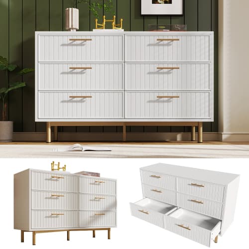 Discover Effortless Style with a Ribbed 6-Drawer Sideboard