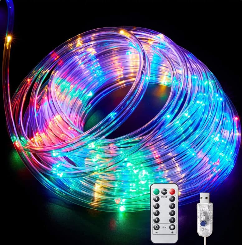 Multicolour LED Rope Lights – 12M USB Powered for Garden & Party - image 1