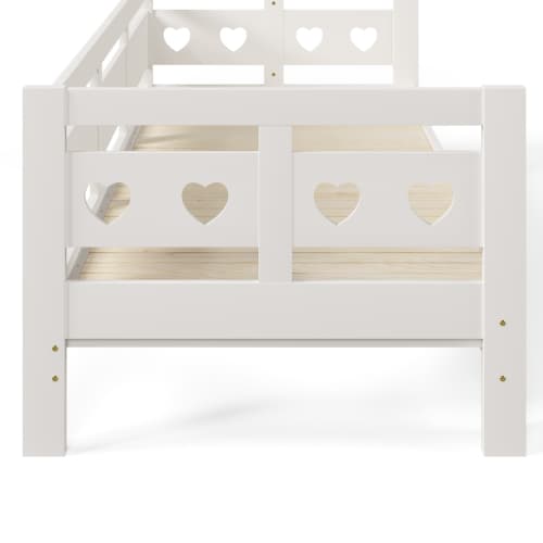 Single Wooden Day Bed with Pull-Out Trundle and Heart Design - image 5