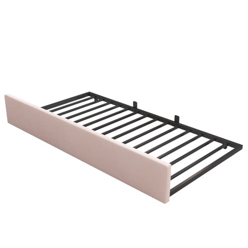 Upholstered Daybed in Pink Velvet with Pull-Out Guest Bed - image 10