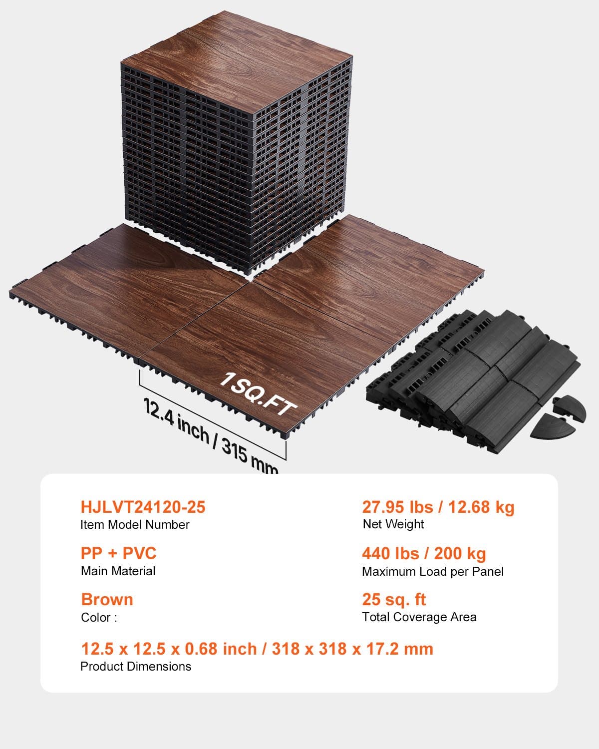 Portable Interlocking Dance Floor (25-Piece Tile Kit) - image 1