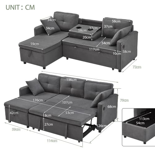 Effortless Comfort: Villalta Home Grey Corner Sofa Bed with Storage - image 16