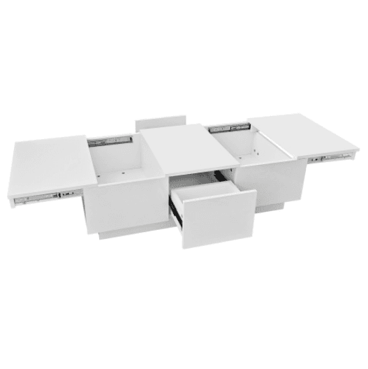 White High Gloss Coffee Table with Hidden Storage - image 26