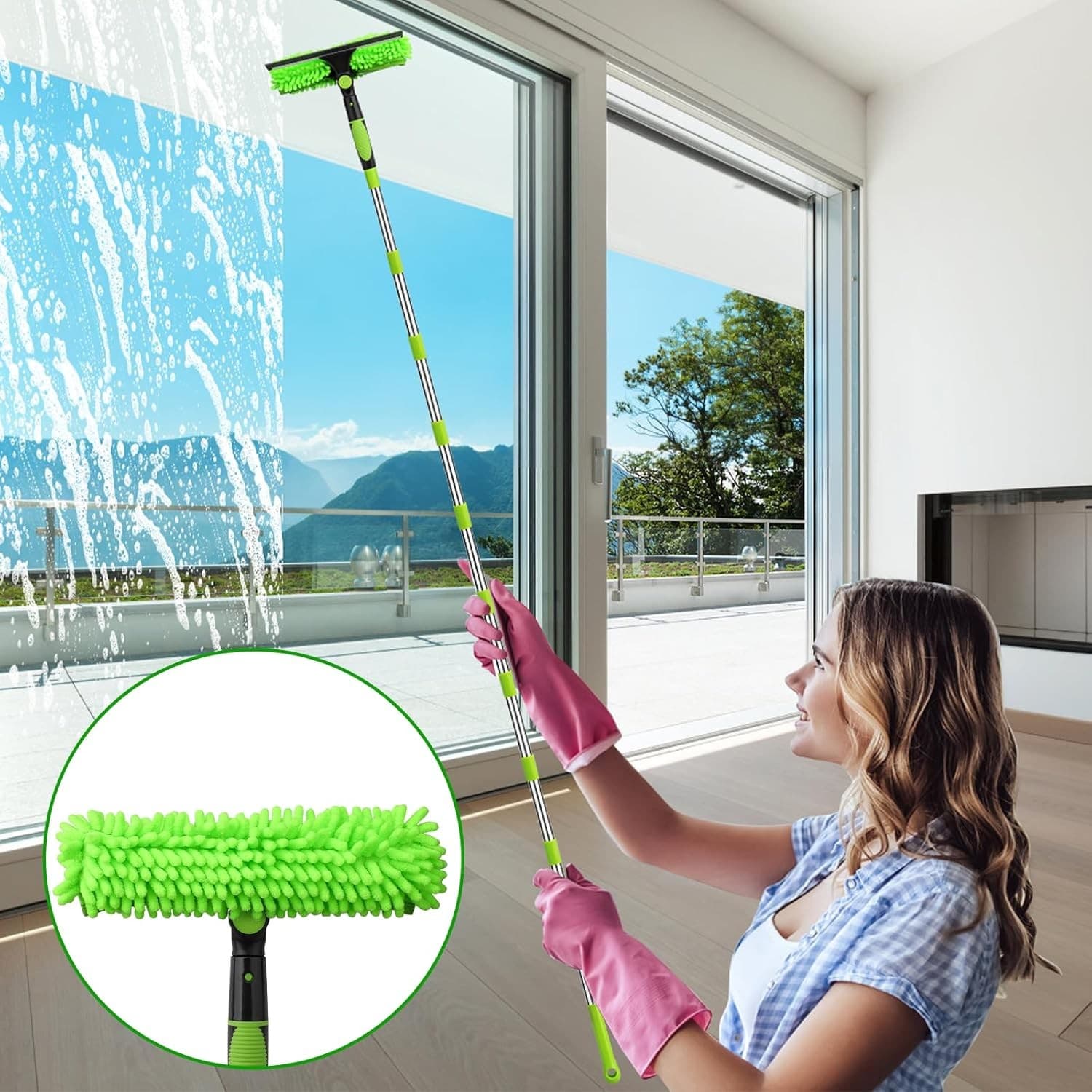 Effortless 4.5m Telescopic Window Cleaner & Squeegee - image 2