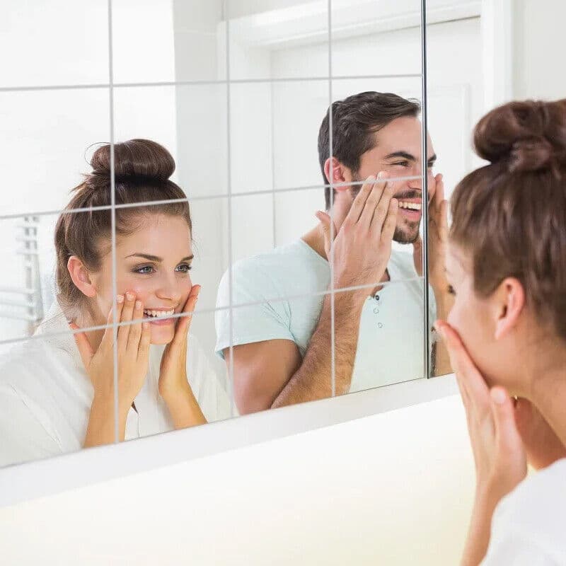 40-Piece Peel-and-Stick Acrylic Mirror Tiles, 15x15cm - image 15