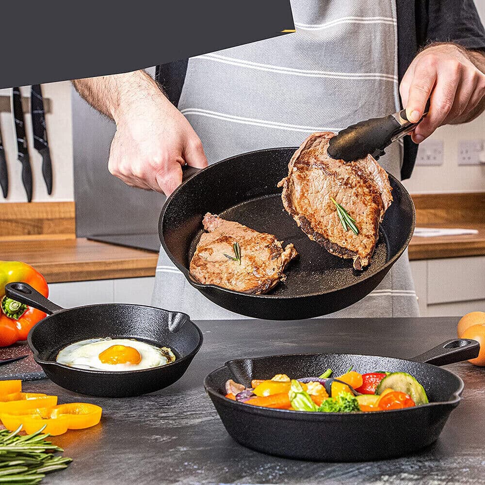 Versatile 3-Piece Cast Iron Skillet Set - image 15