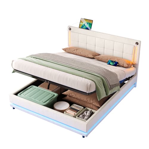 Smart LED Bed with Storage, Lights & USB Charging - image 21