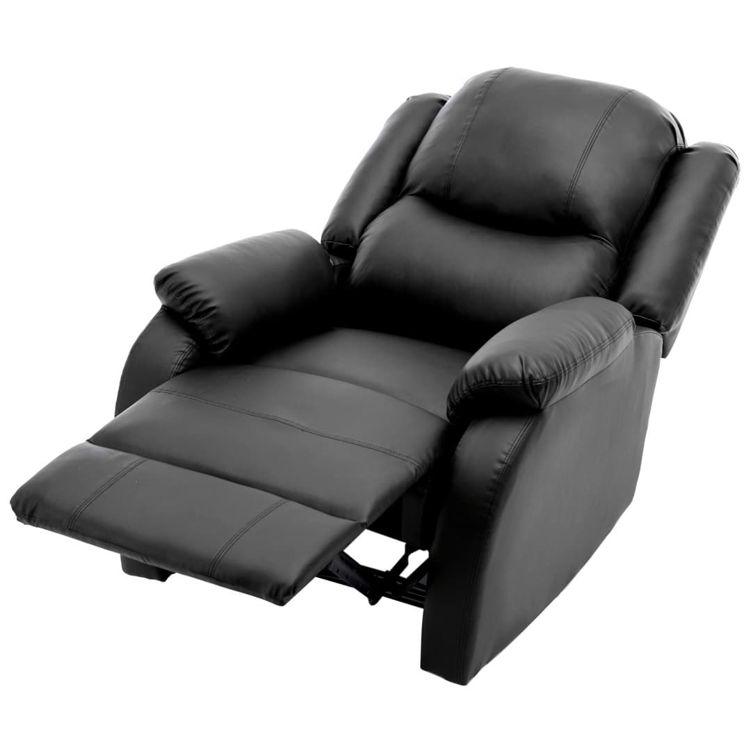 Adjustable Recliner Armchair in Black PU Leather - image 20