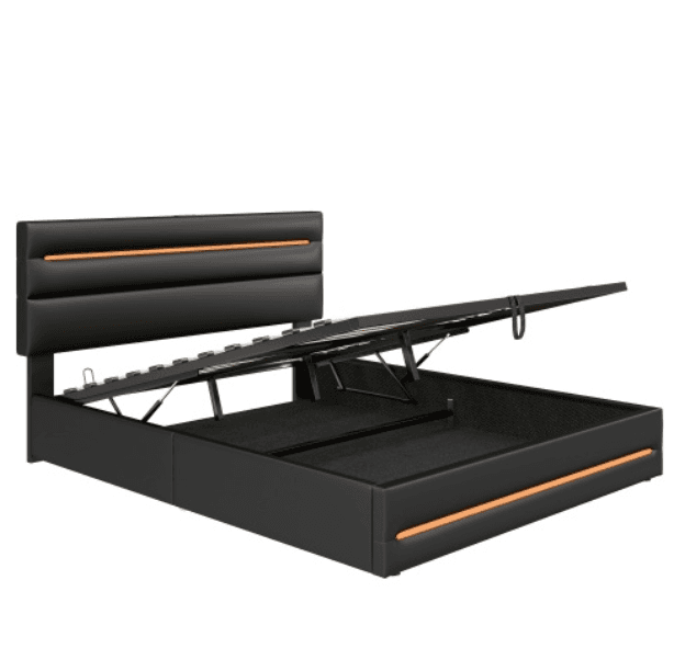 Smart King Size Ottoman Bed with LEDs, USB & Hydraulic Storage - image 19