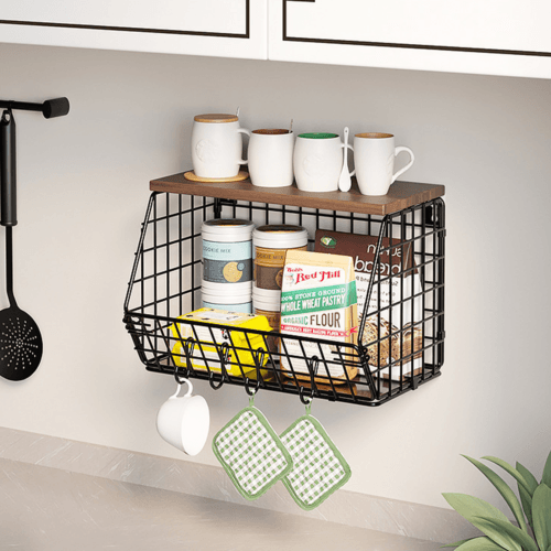 Space-Saving 2-Pack Metal Fruit Baskets for Effortless Storage - image 1