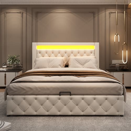 Transform Your Bedroom With This White LED Storage Bed - image 39