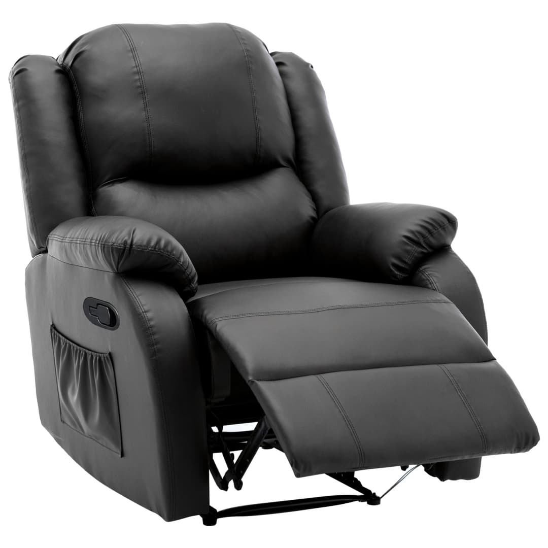 Adjustable Recliner Armchair in Black PU Leather - image 15