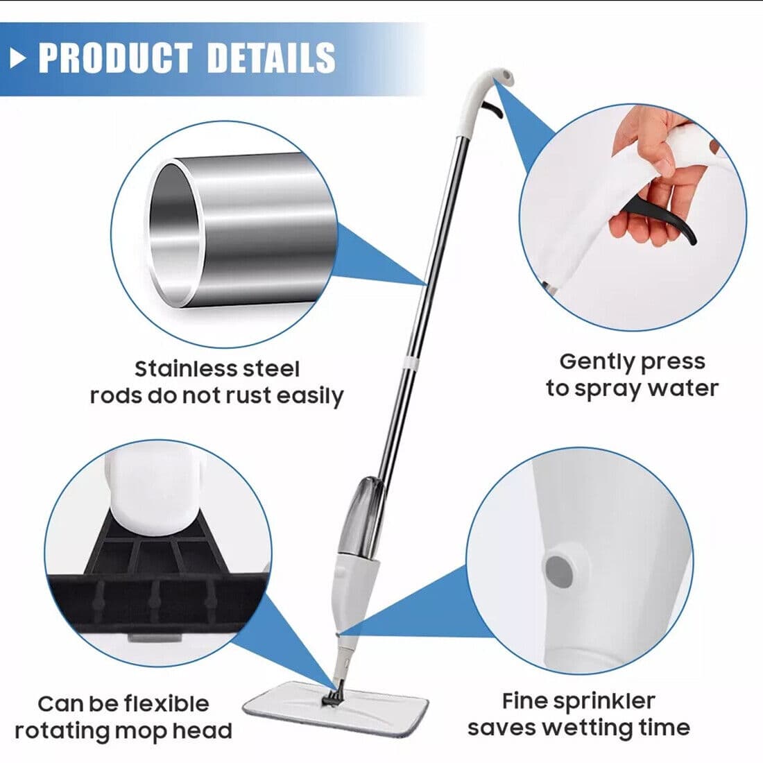 Ergonomic Spray Mop with 360° Swivel Head - image 5