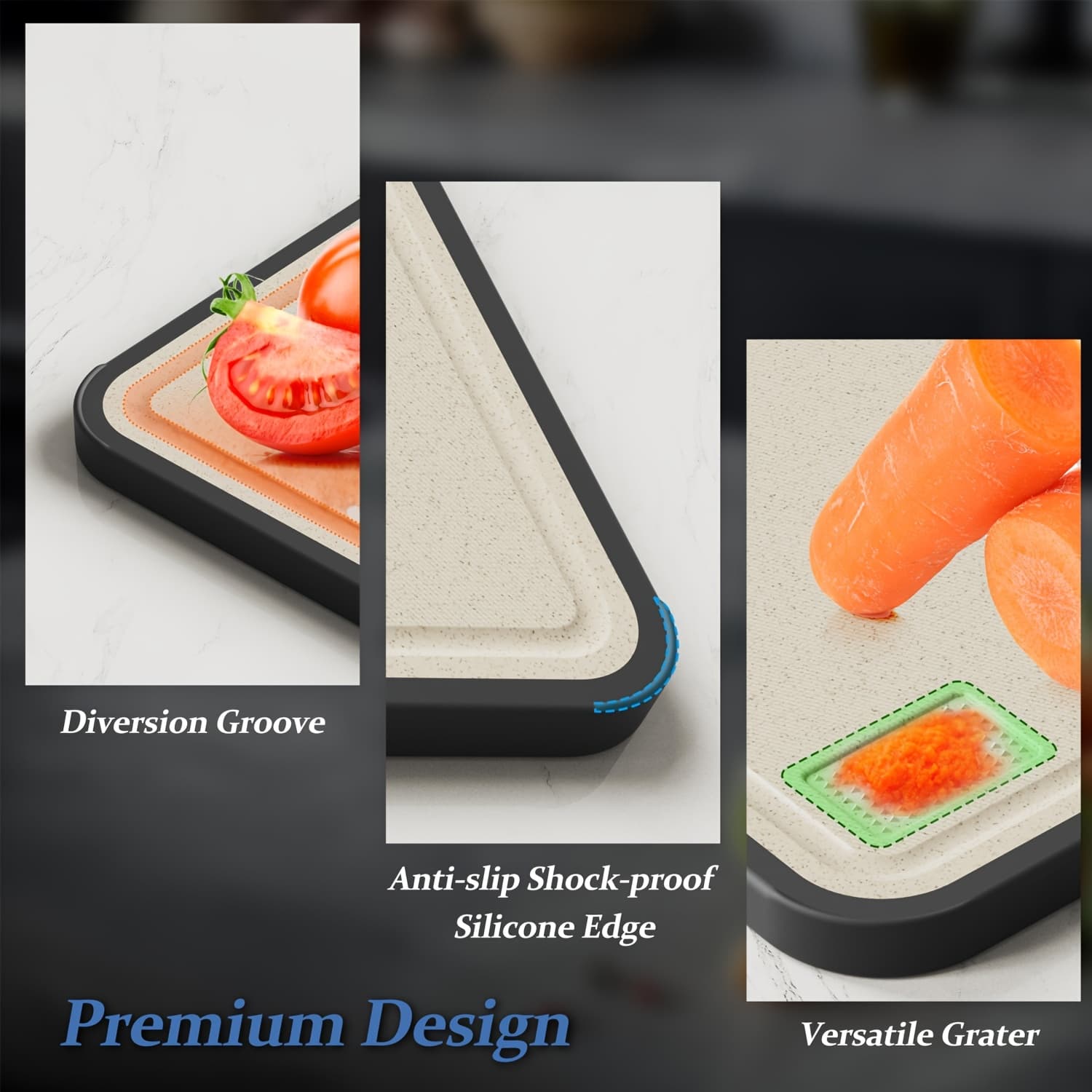 Double-Sided Chopping Board: Stainless Steel and Textured Surface - image 2