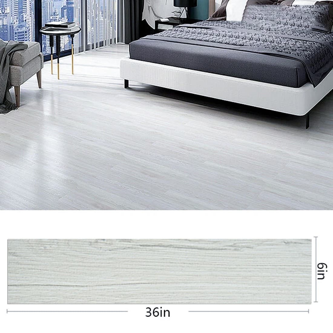 Self-Adhesive Vinyl Flooring Planks | White Wood Effect - image 4