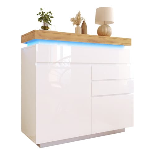 Modern High Gloss Sideboard with App-Controlled LED Lighting - image 17