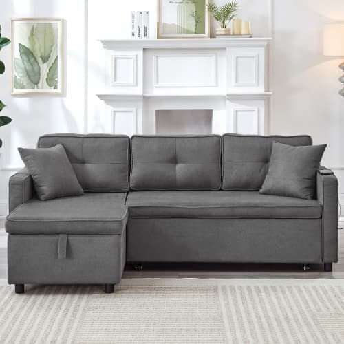 Effortless Comfort: Villalta Home Grey Corner Sofa Bed with Storage - image 1