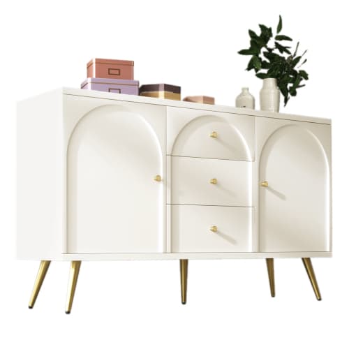 Modern Cream White Sideboard with Arched Drawer Fronts - image 1