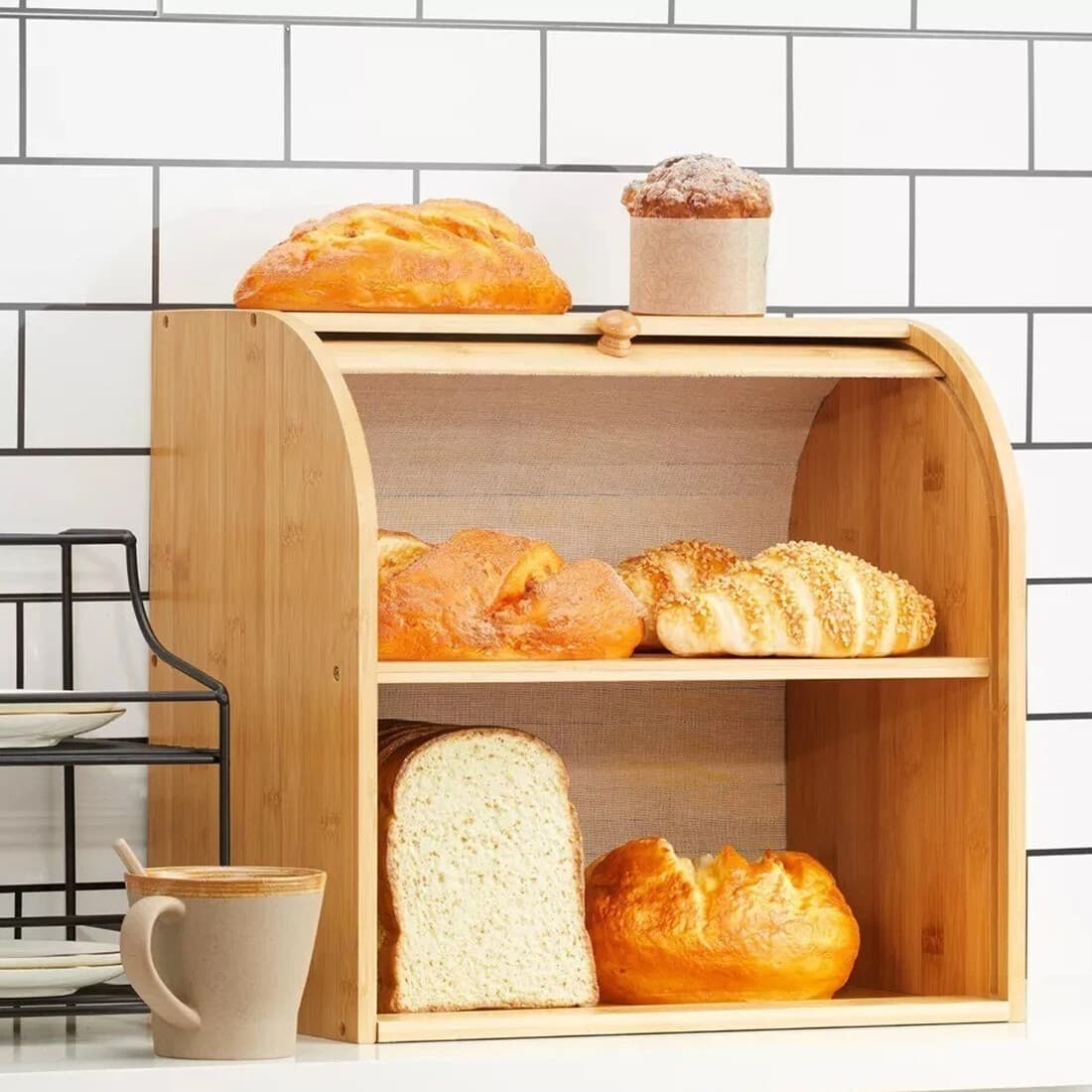 Effortless Kitchen Organisation with the 2-Tier Bamboo Bread Bin - image 3