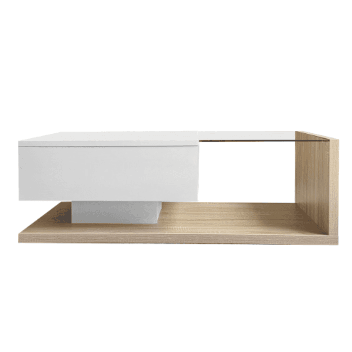 Modern Coffee Table with LED Lights, White High Gloss & Wood Finish - image 19