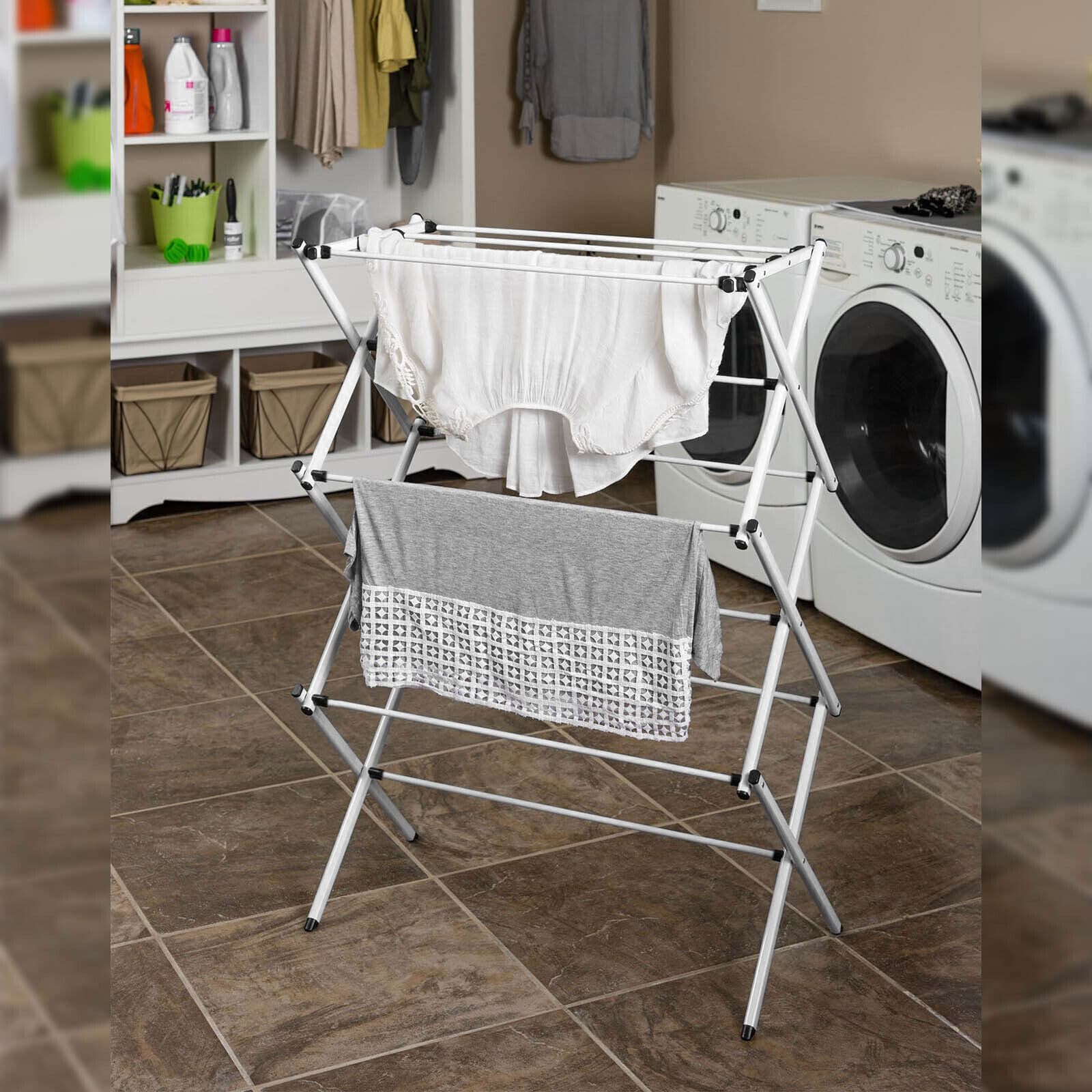 Fold-Away Metal Clothes Airer with Three Drying Tiers - image 3