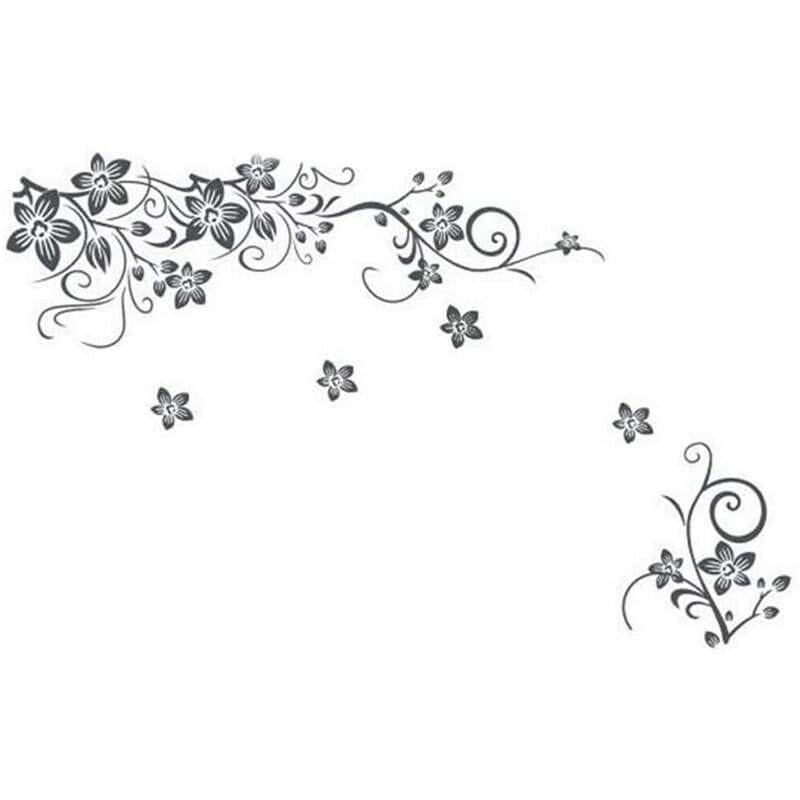 Peel-and-Stick Floral Vine Wall Decal in Charcoal Grey - image 7