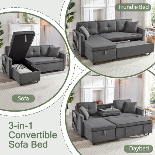 Effortless Comfort: Villalta Home Grey Corner Sofa Bed with Storage - image 22