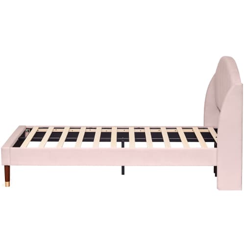 Upholstered Single Bed in Pink Velvet (3ft / 90x190cm) - image 1