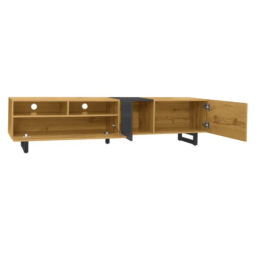 Industrial Style TV Stand, 170cm, in Wood and Grey - image 17