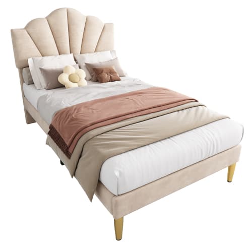 Transform Your Bedroom with this Velvet Shell Single Bed - image 10