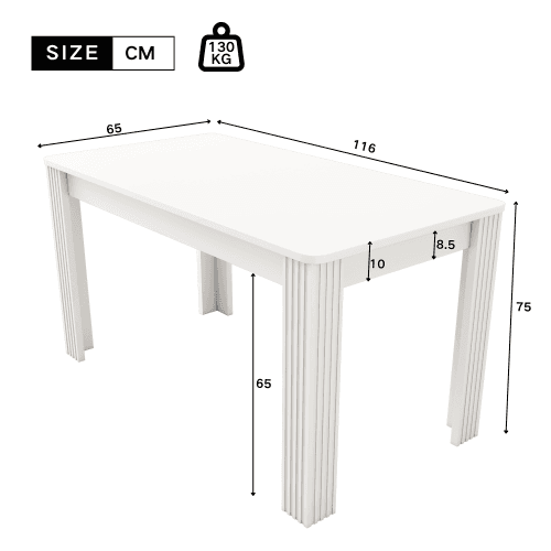 Modern Rectangular Dining Table for 4 People (Oak Effect) - image 17