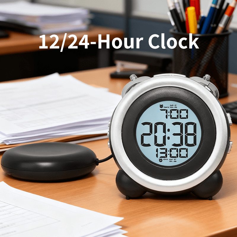 Loud Vibration Alarm Clock with Dual Alarms and Vibrating Disc - image 8