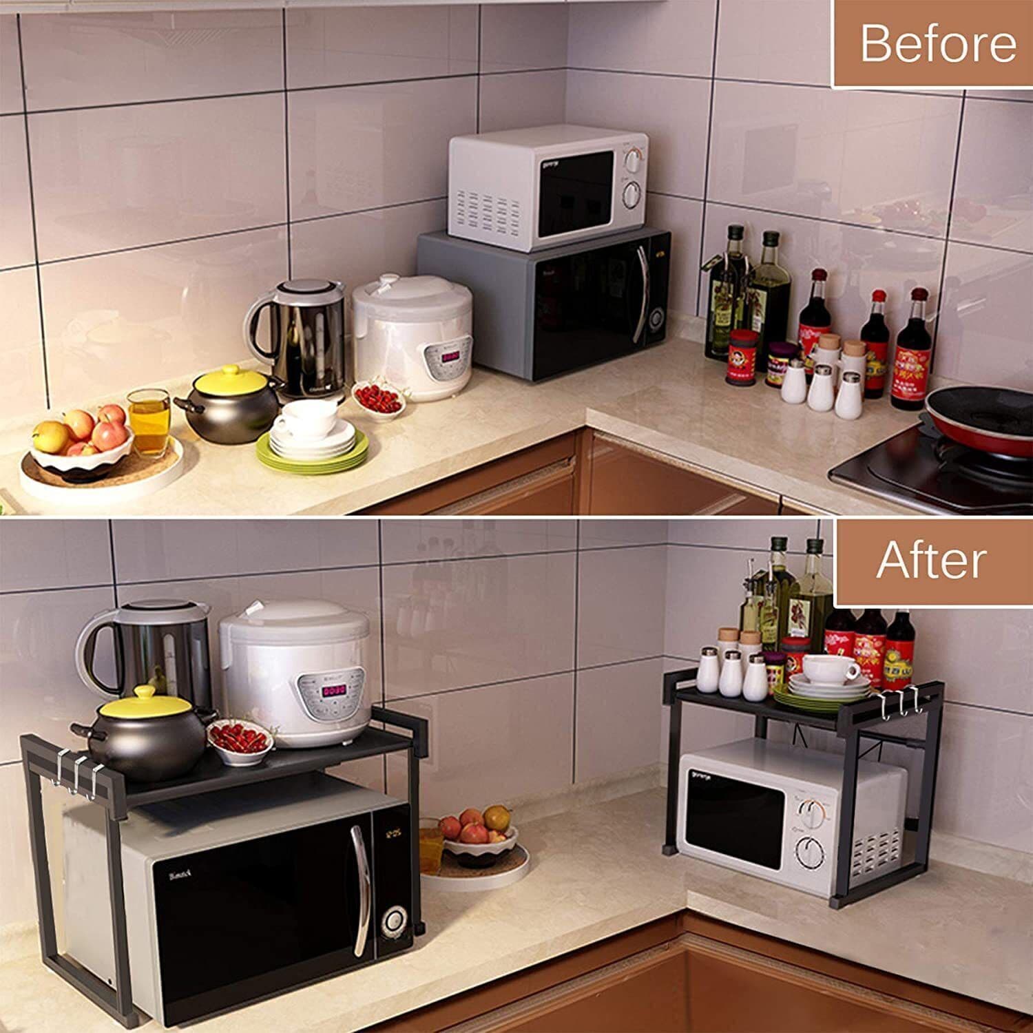 Maximise Worktop Space with this Extendable Microwave Rack - image 1