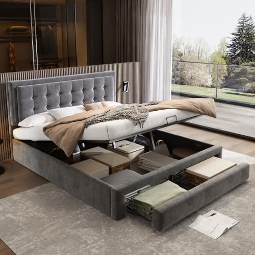 Effortless Storage Meets Elegant Design in a Velvet Double Bed - image 11
