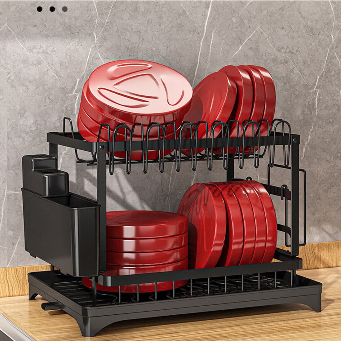 Transform Your Kitchen with this 2-Tier Black Dish Drainer - image 11