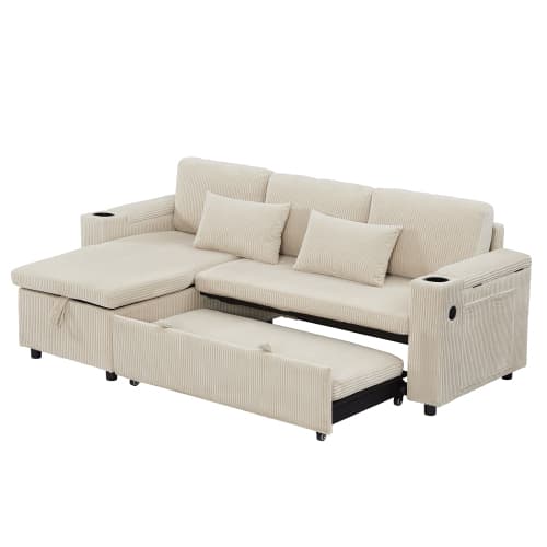 Transform Your Space with this Grey Corduroy Corner Sofa Bed - image 17