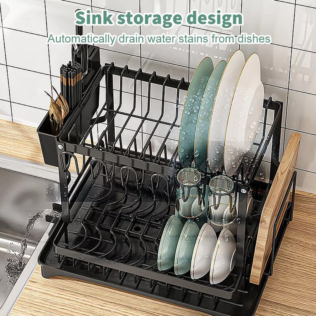 Effortless Drying with Our Premium 2-Tier Dish Rack - image 12