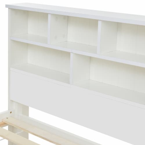 Solid Wood Double Storage Bed with Shelves and Underbed Drawer - image 9