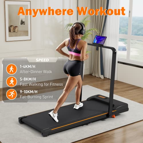 Compact Folding Treadmill with Adjustable Incline & Handrail - image 30
