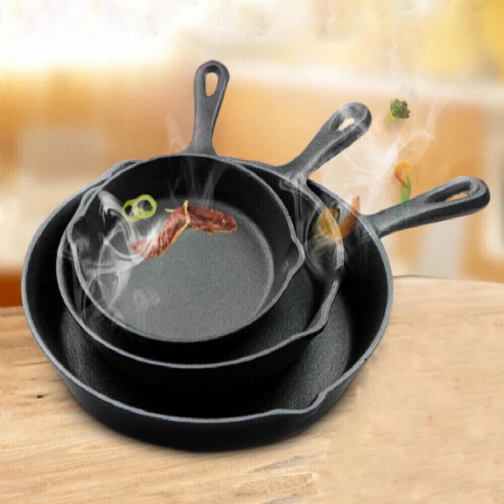 Versatile 3-Piece Cast Iron Skillet Set - image 8